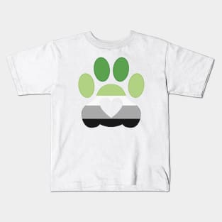 Pride Paw: Aromantic Pride Kids T-Shirt